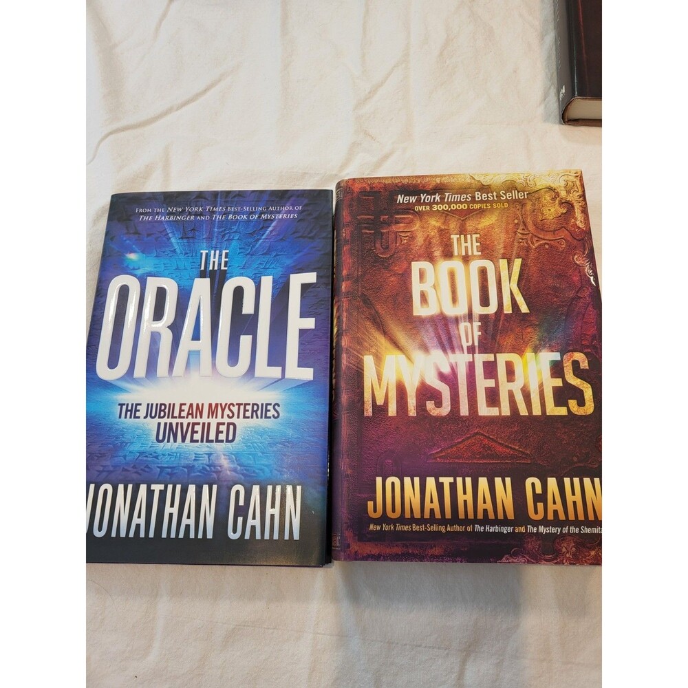 2 Jonathan Cahn Books, Look New,  Hardback, The Oracle, And Book Of Mysteries